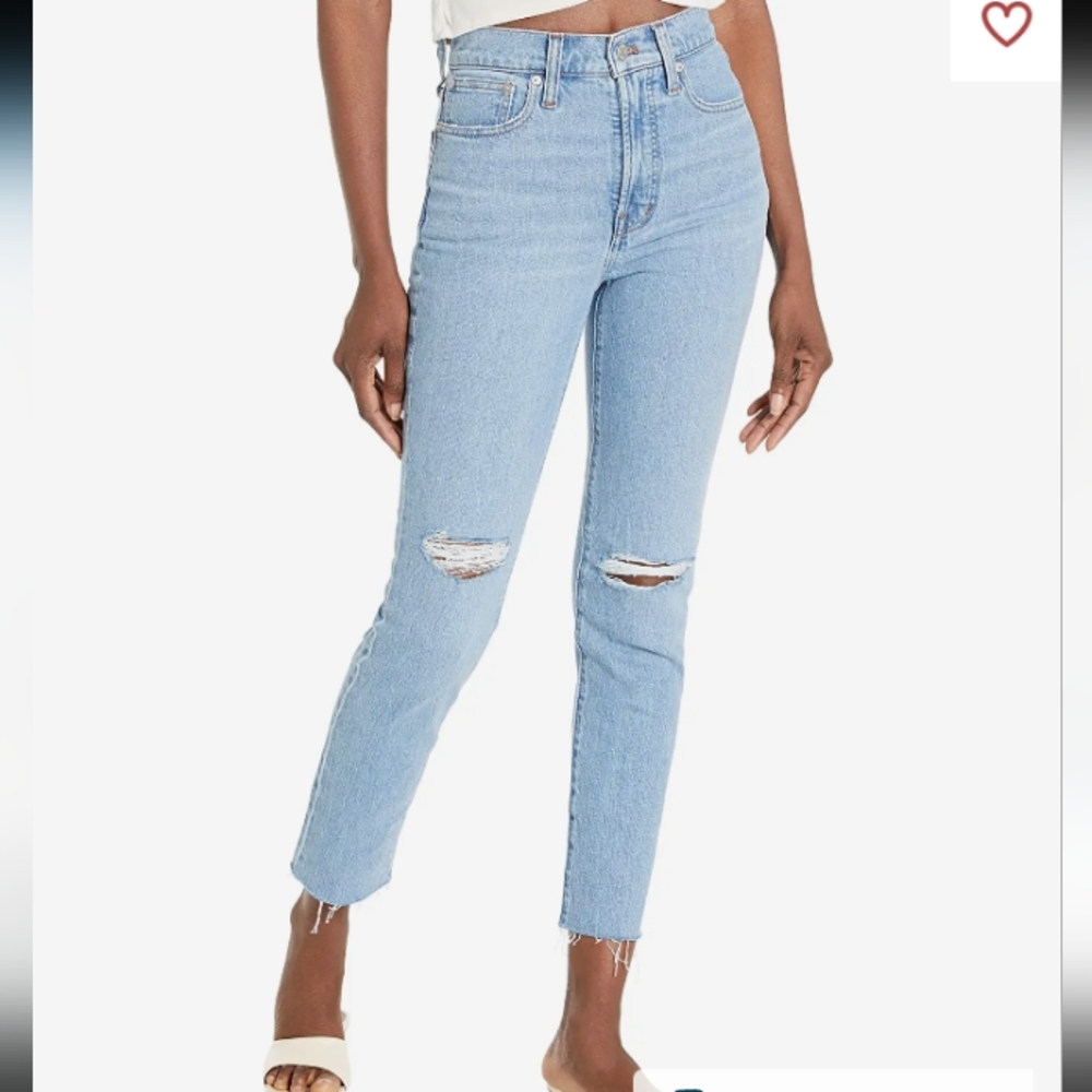 MADEWELL The Perfect Vintage Jean Distressed Light Wash Size 25.